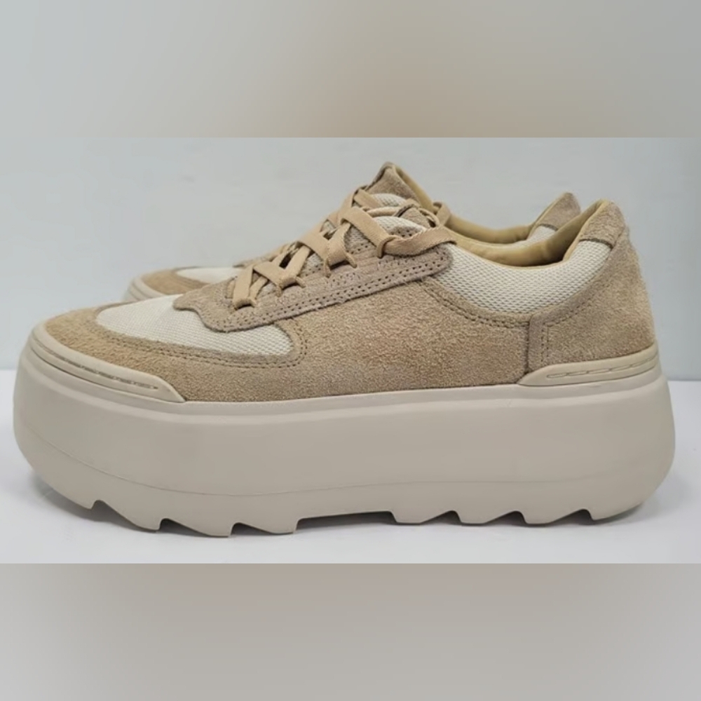 UGG Marin Mega Lace ‘Sand’ Platform Sneakers Size 8 NWOT MSRP $130 - Picture 2 of 9